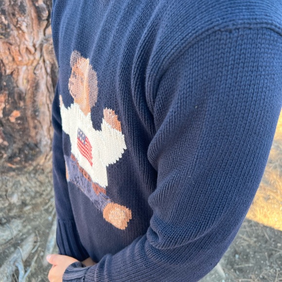 POLO BEAR RALPH LAUREN MEN KNIT SWEATER CHRISTMAS SWEATSHIRT TEDDY HOLIDAY LTD S - Picture 12 of 16